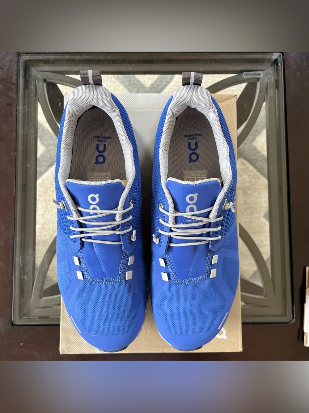 On Cloud 5 Waterproof Women’s Running Sneakers Low Top Cobalt/Glacier 59.98344 - Picture 4 of 7